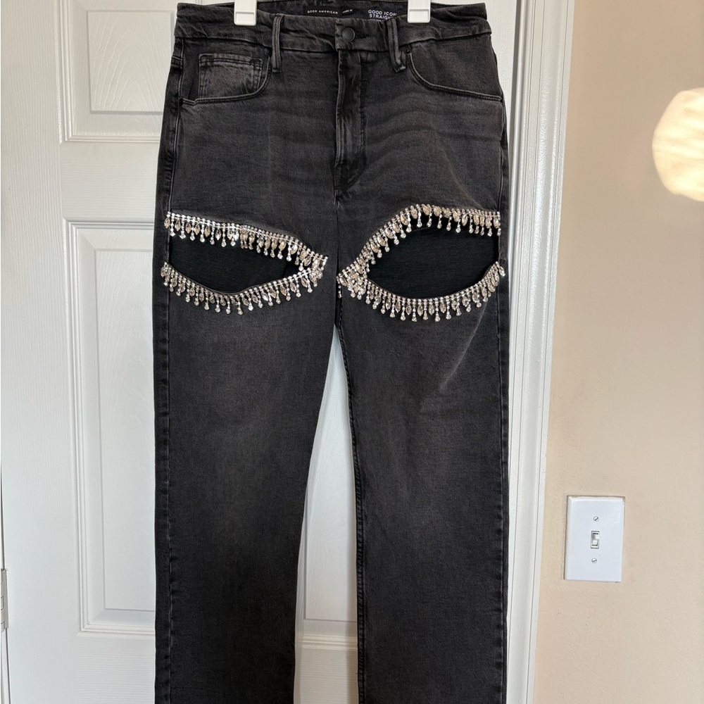 Good American- Good Icon Straight Diamond Jeans - Picture 2 of 6